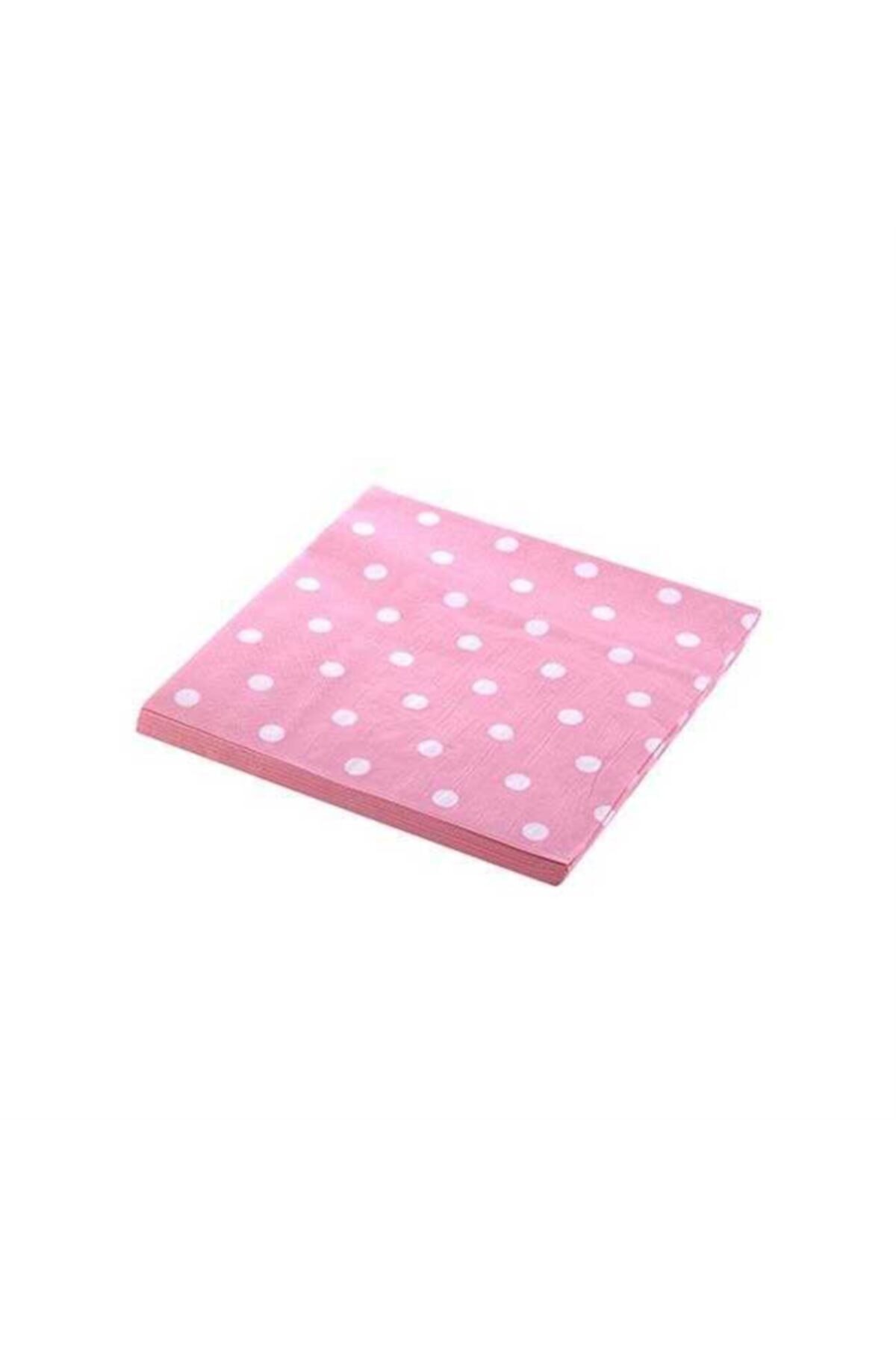 Puantiyeli Pembe Renk 33*33 cm Kağıt Peçete