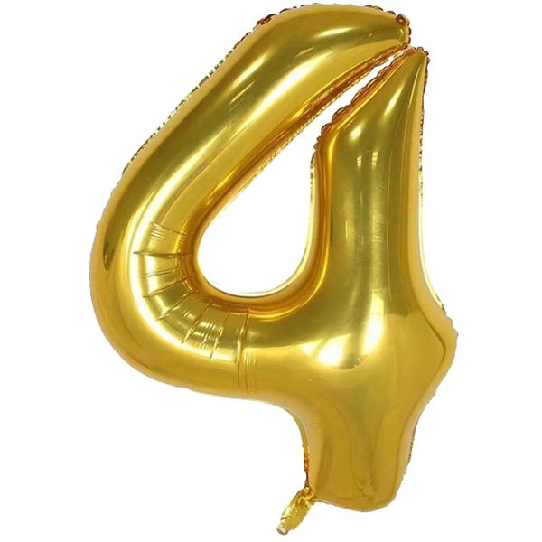 Folyo Rakam Balon Gold Renk 34 inç 76 cm  - 4