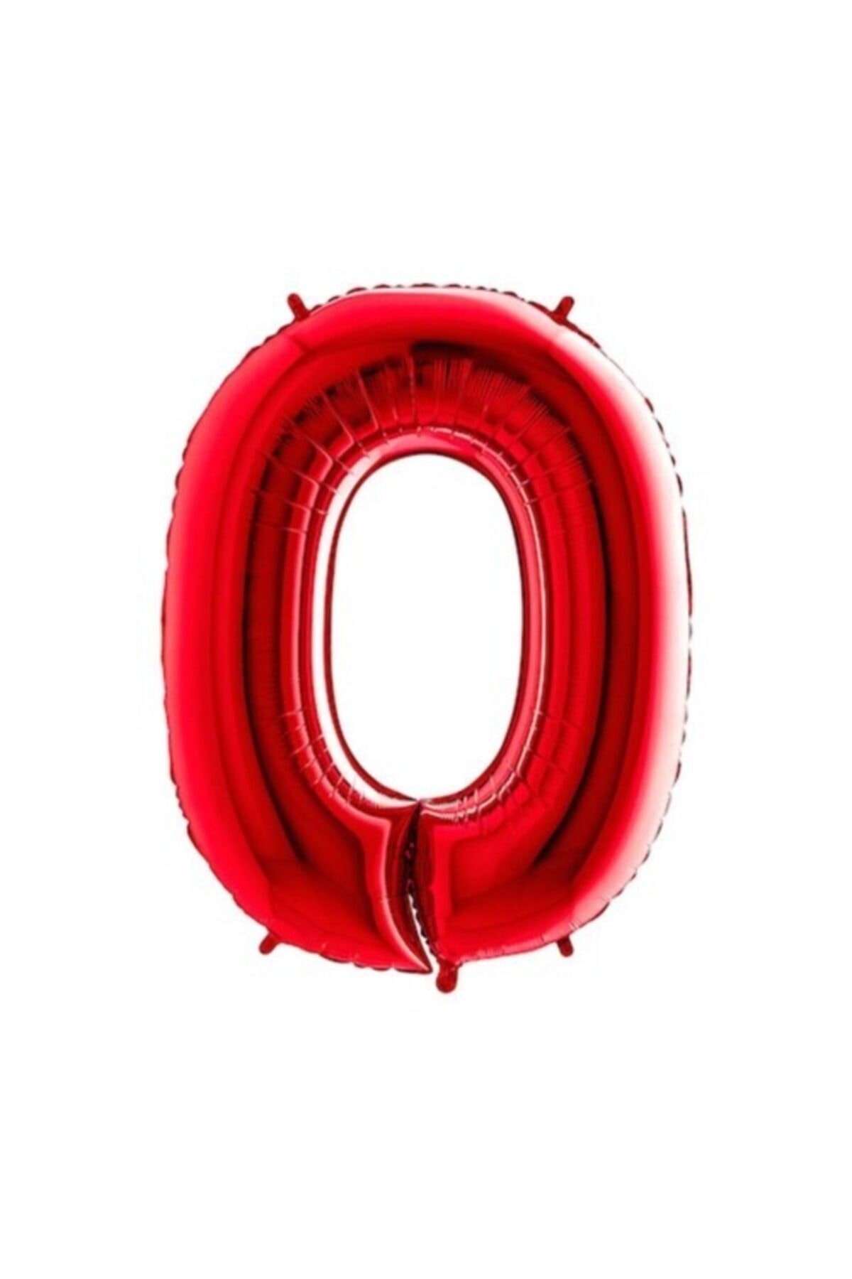 0 Rakam Kırmızı Renk Folyo Balon 40 Inç(100 Cm)