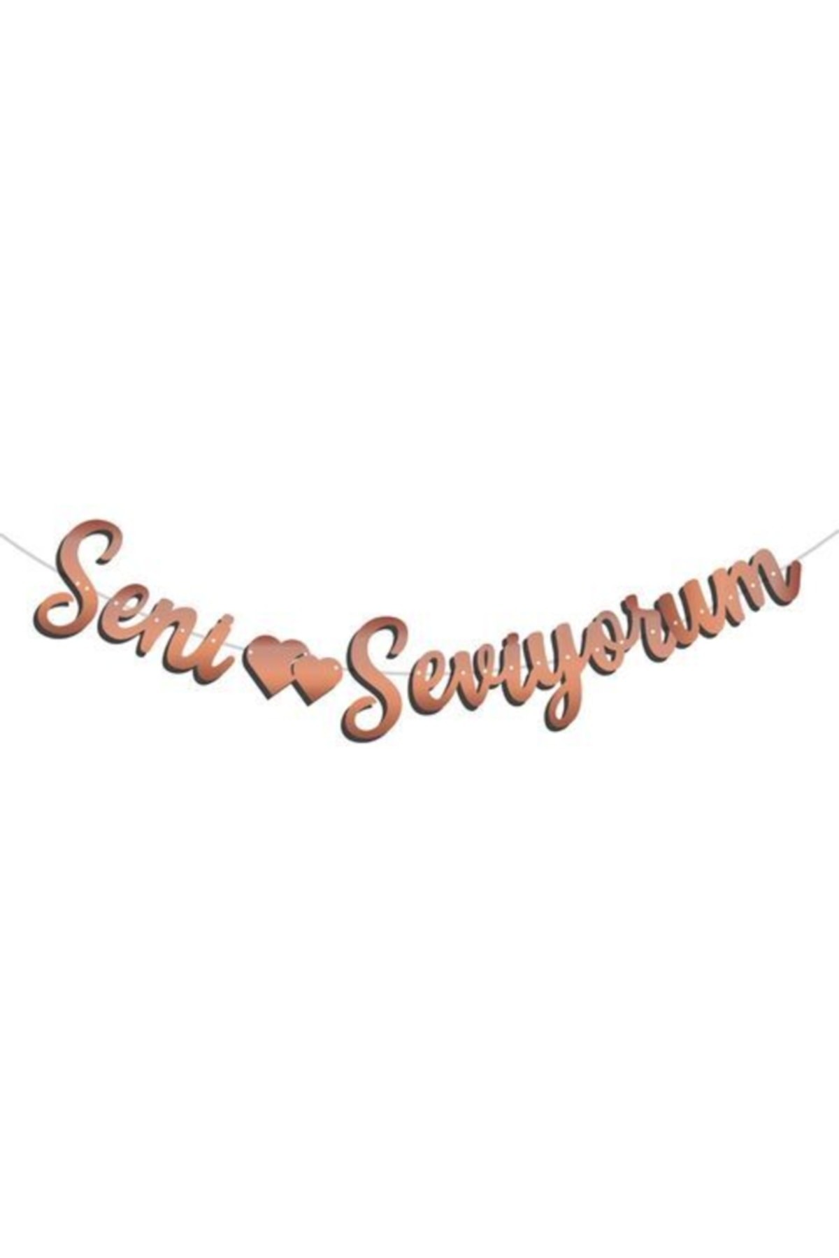 Seni Seviyorum Kaligrafi Banner Rose Renk
