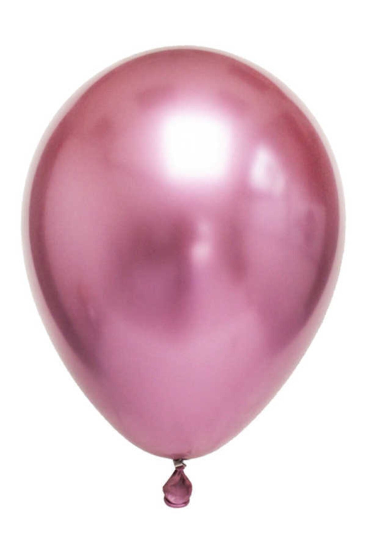 Krom Balon 12 Inç Metalik Ekstra Parlak Pembe Renk Pk 10 Lu