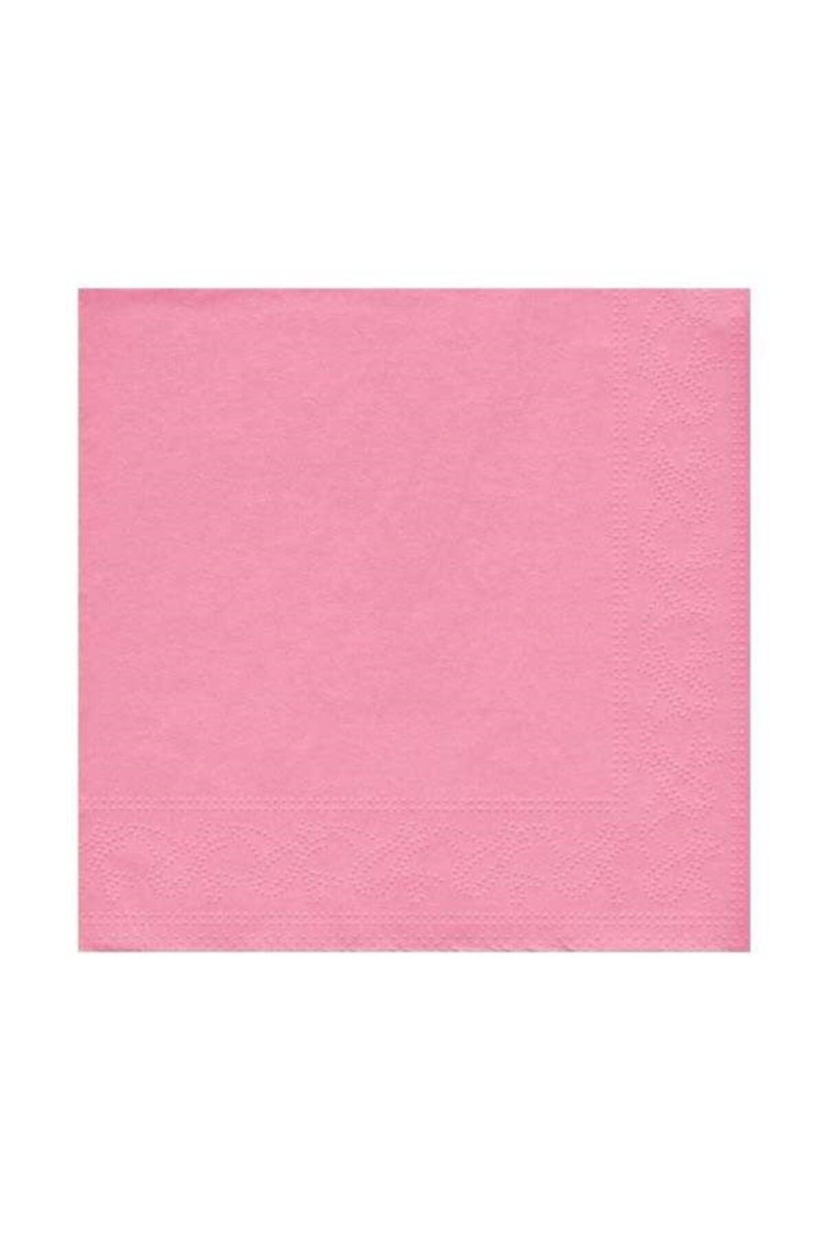 Peçete Düz Desenli Pembe Renk 33*33 cm 