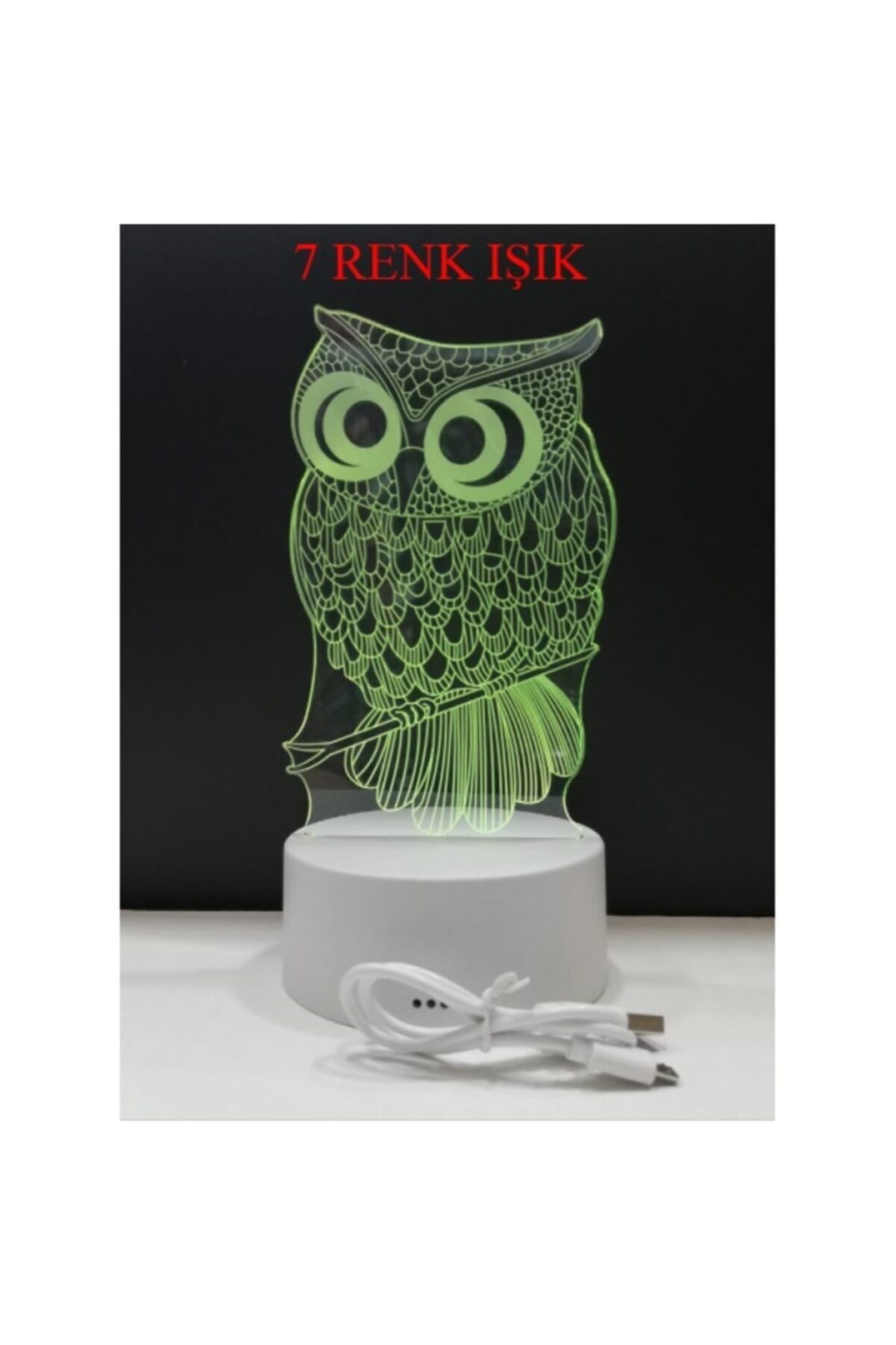 3d Işıklı Baykuş Gece Lambası