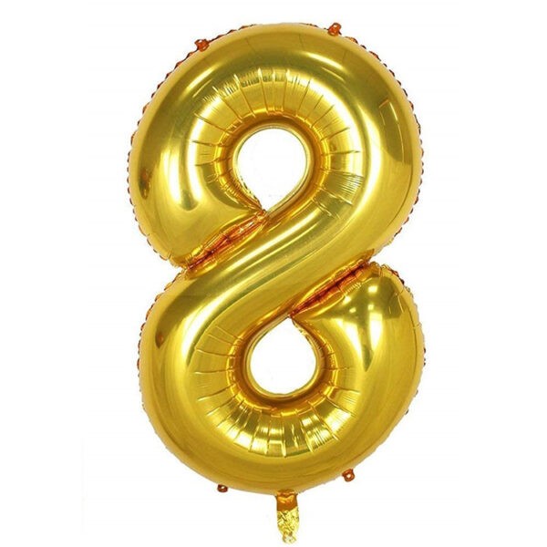 Folyo Rakam Balon Gold Renk 34 inç 76 cm  - 8