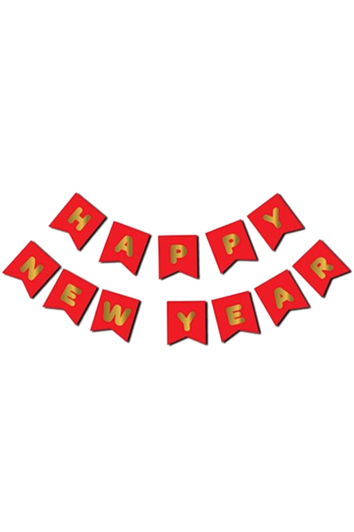 Yılbaşı Süsleri Happy New Year Yaldızlı Banner