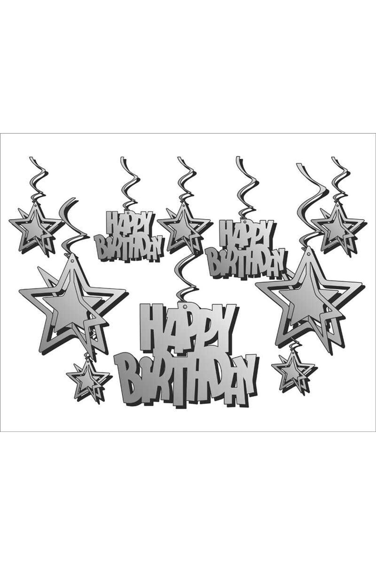 Orta Süs 3 Boyutlu Happy Bırthday Gmş Pk:10 Lu Set