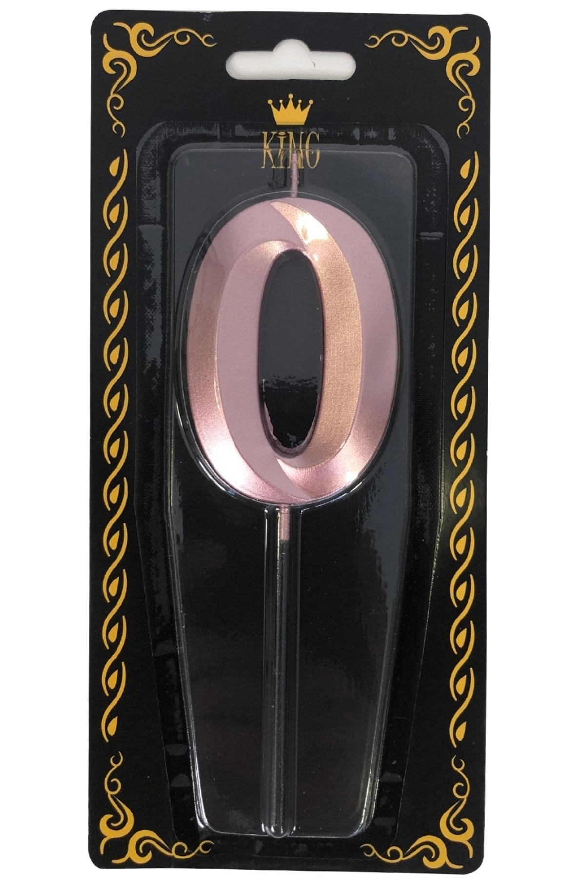 Rakam Mum 0 Rose Renk 14 Cm