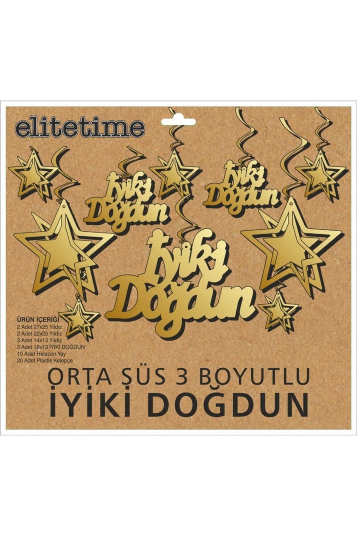 Orta Süs 3 Boyutlu Iyiki Doğdun Altin Set 27x25 Cm