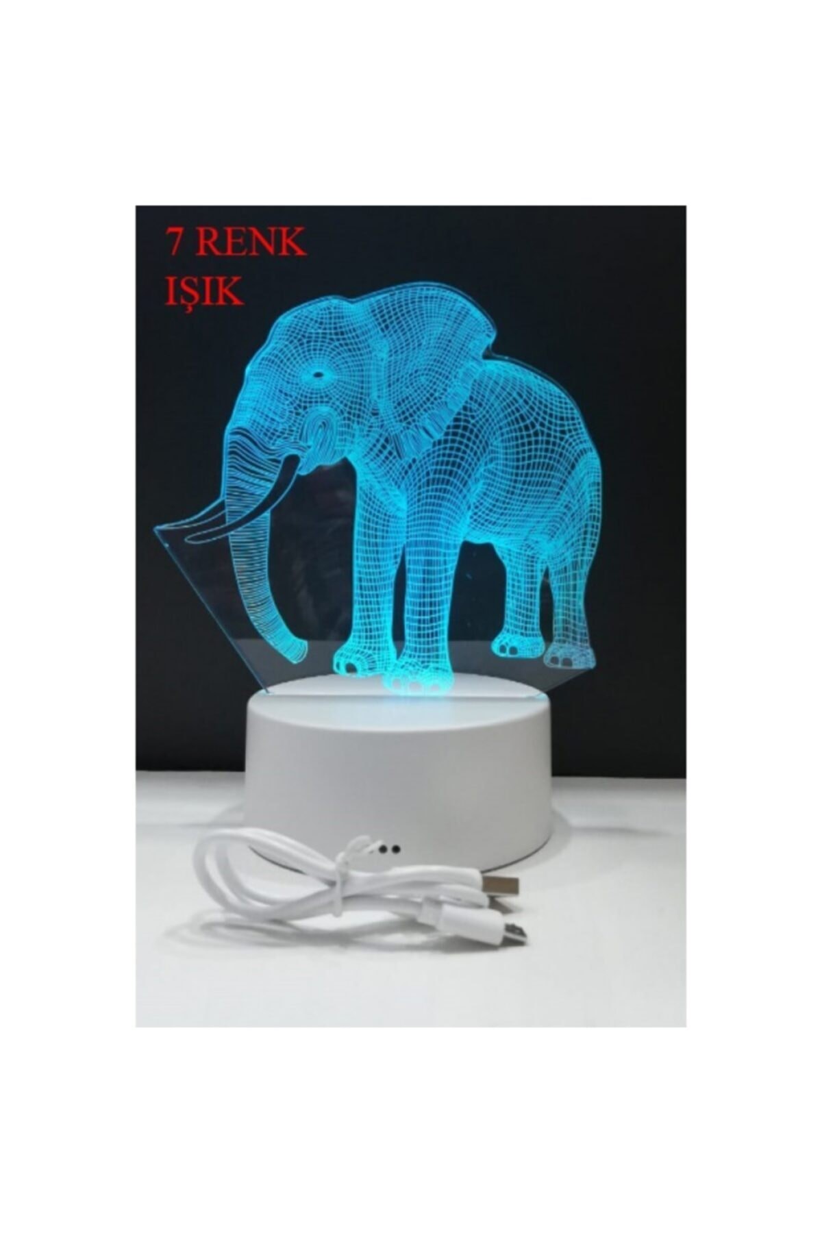 3d Işıklı Fil Gece Lambası