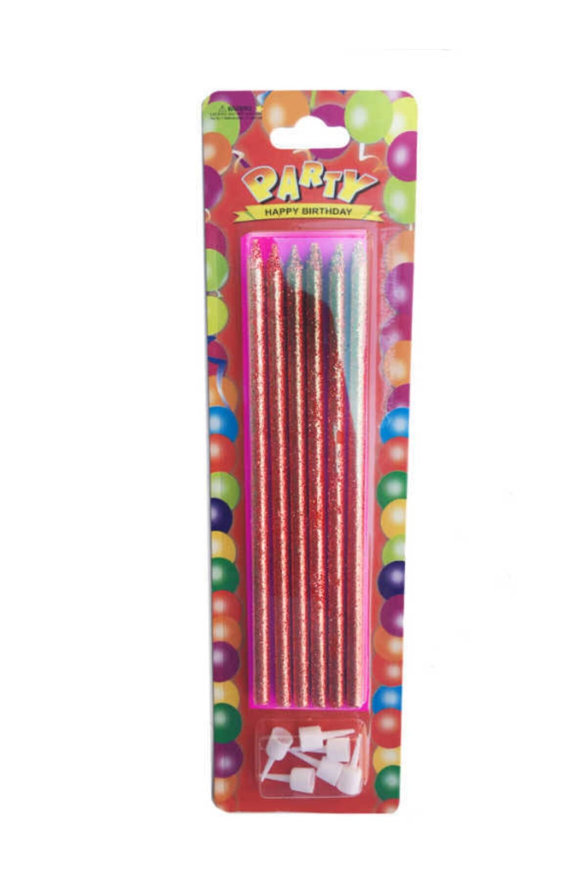 Pasta Mumu Uzun Simli Kırmızı Renk Pk 6 Lı 14 cm