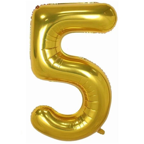 Folyo Rakam Balon Gold Renk 34 inç 76 cm  - 5