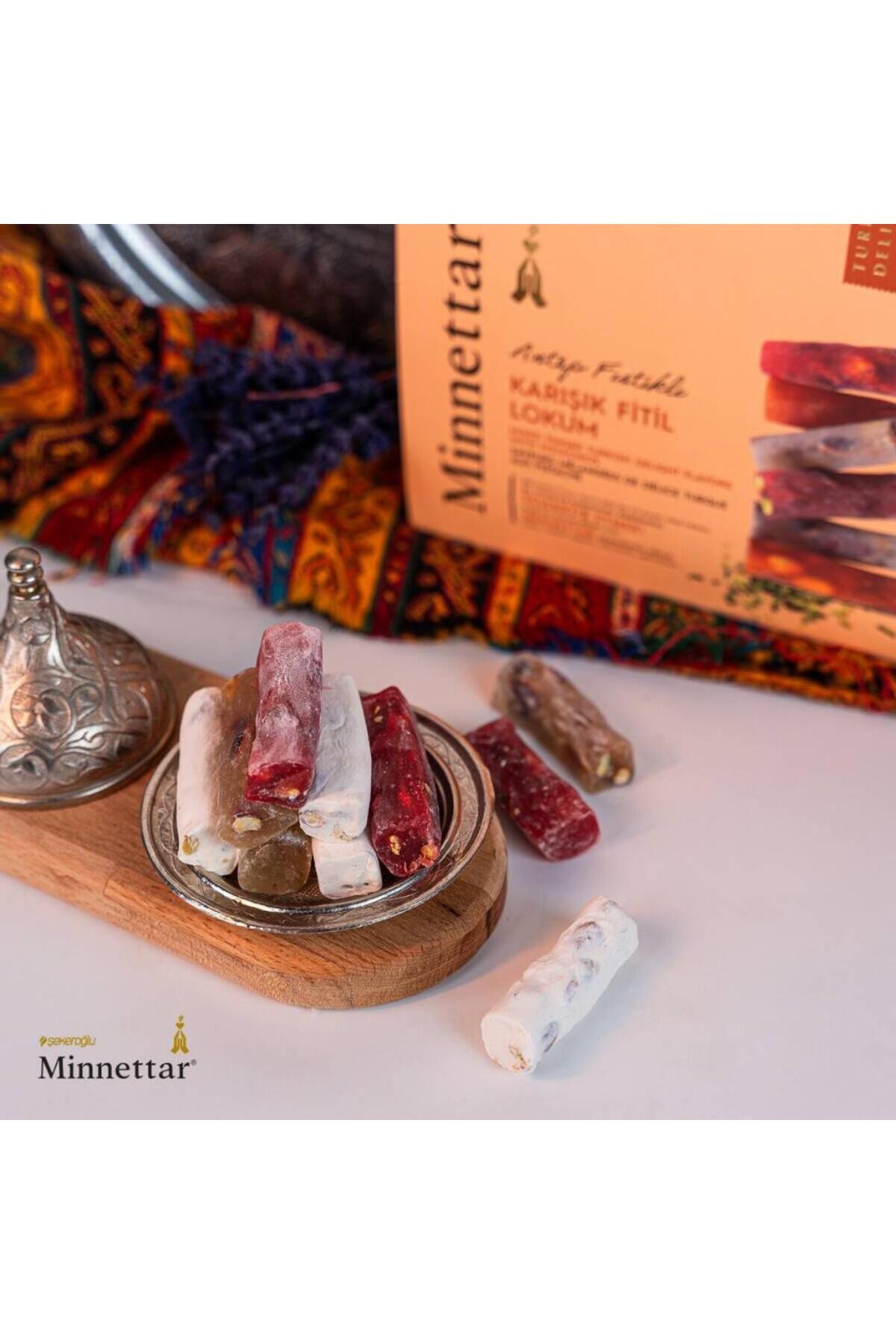 Minnettar Fıstıklı Karışık Fitil Lokum 300 Gr