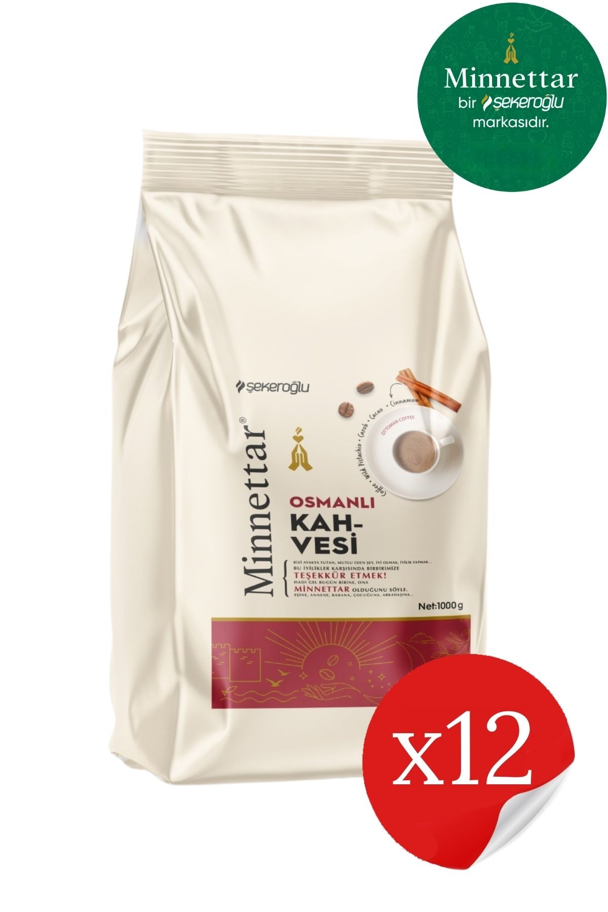 Minnettar Osmanlı Kahvesi 12 x 1000 gr ( 12 adet )