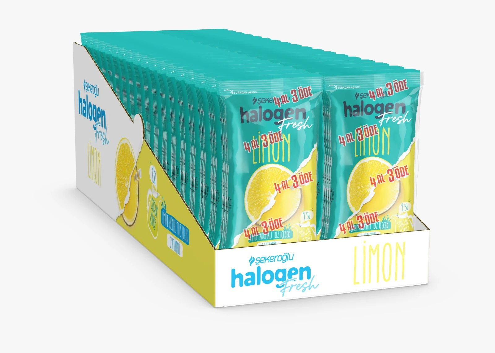 Halogen Limon Içecek Tozu 9 Gr *4 ( 36 Paket ) 144 Adet