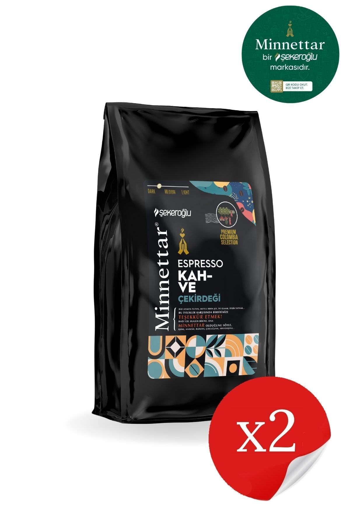 Minnettar Espresso Kahve Çekirdeği 2 X 1000 gr ( 2 Paket )