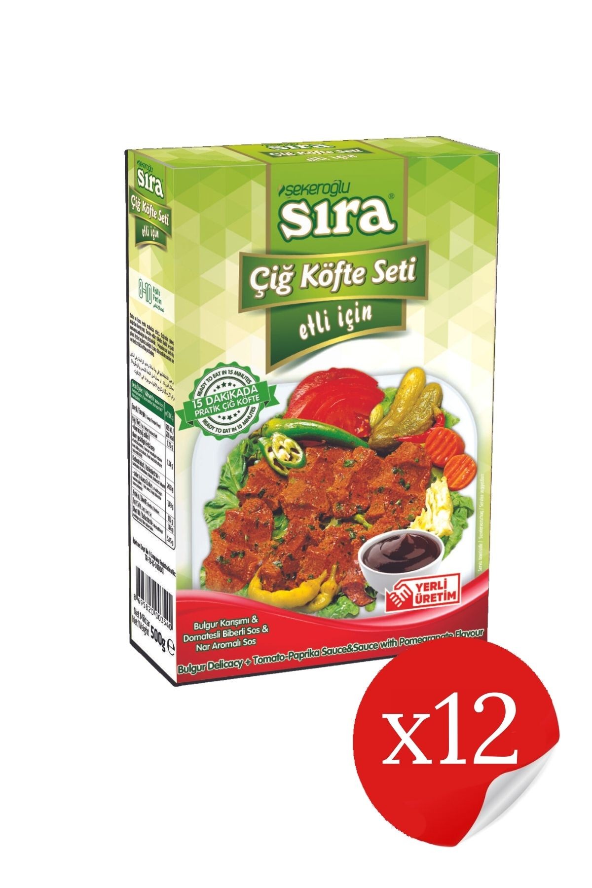 Sıra Etli Çiğ Köfte Seti 12 x 500 Gr ( 12 Paket )