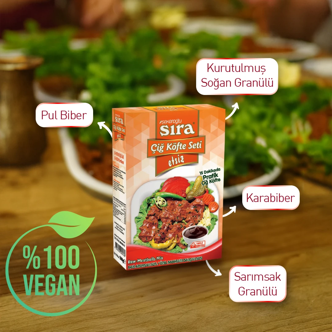 Sıra Etsiz Çiğ Köfte Seti
