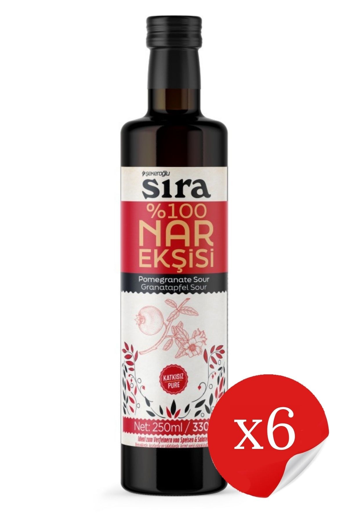 Sıra %100 Nar Ekşisi 250 Ml ( 6 Adet )