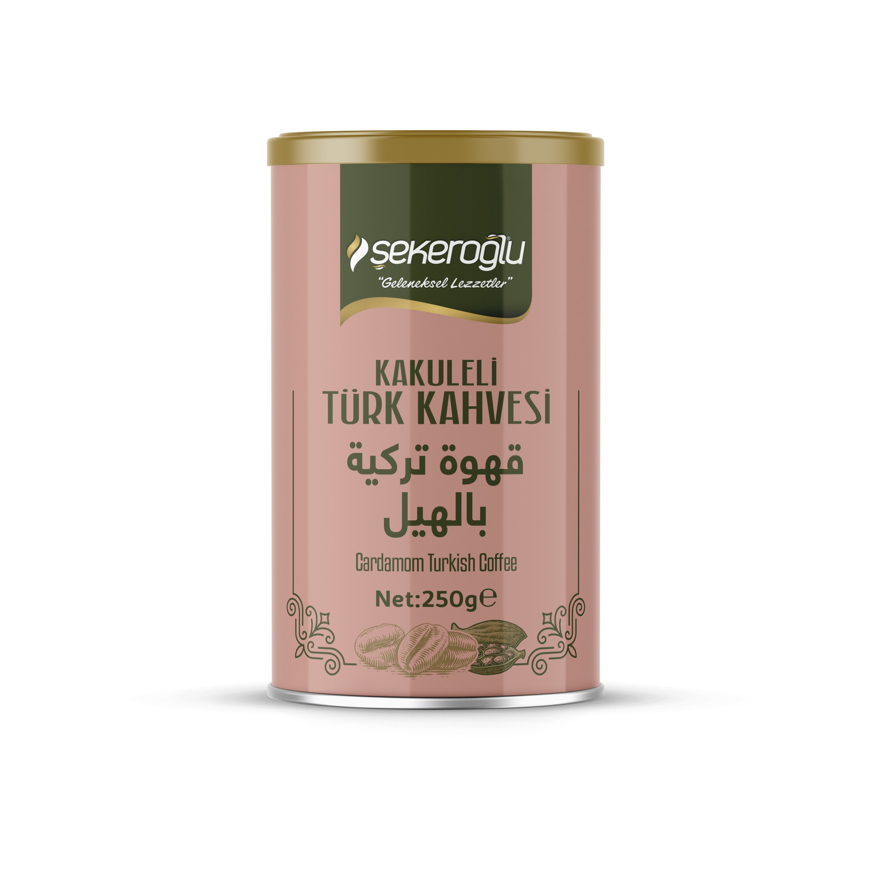 Kakuleli Türk Kahvesi 250 Gr Özel Silindir Kutu