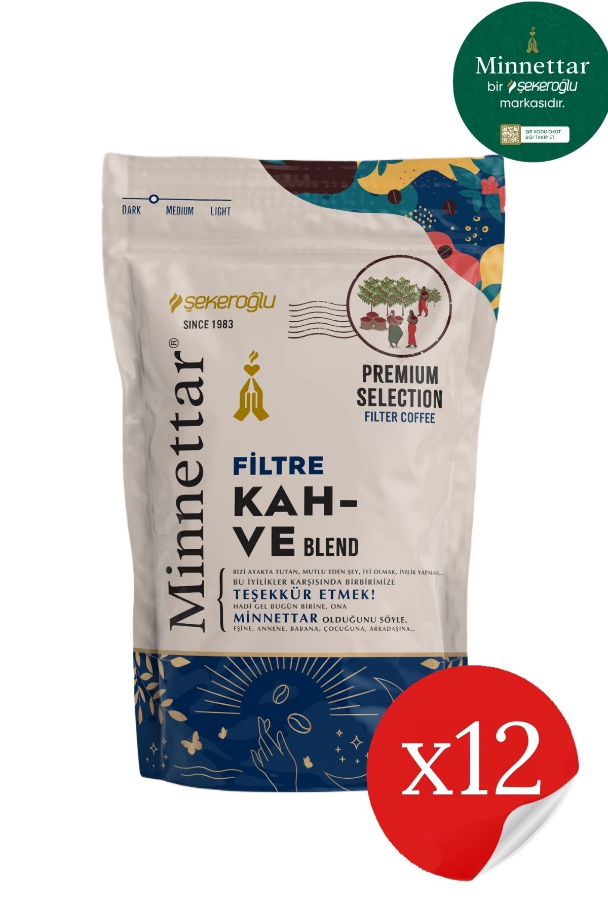 Minnettar Filtre Kahve 12 x 165 gr ( 12 PAKET )