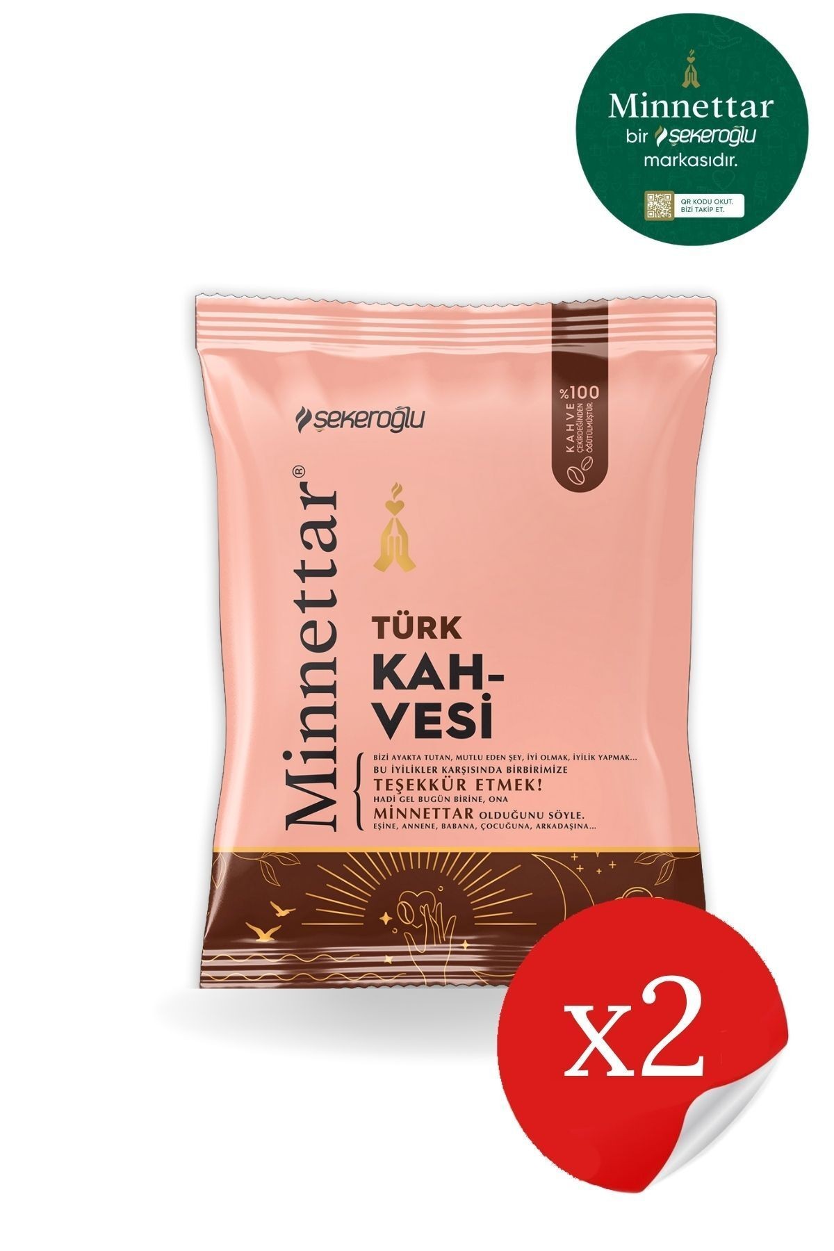 Minnettar Türk Kahve 2 X 100 gr ( 2 Paket )