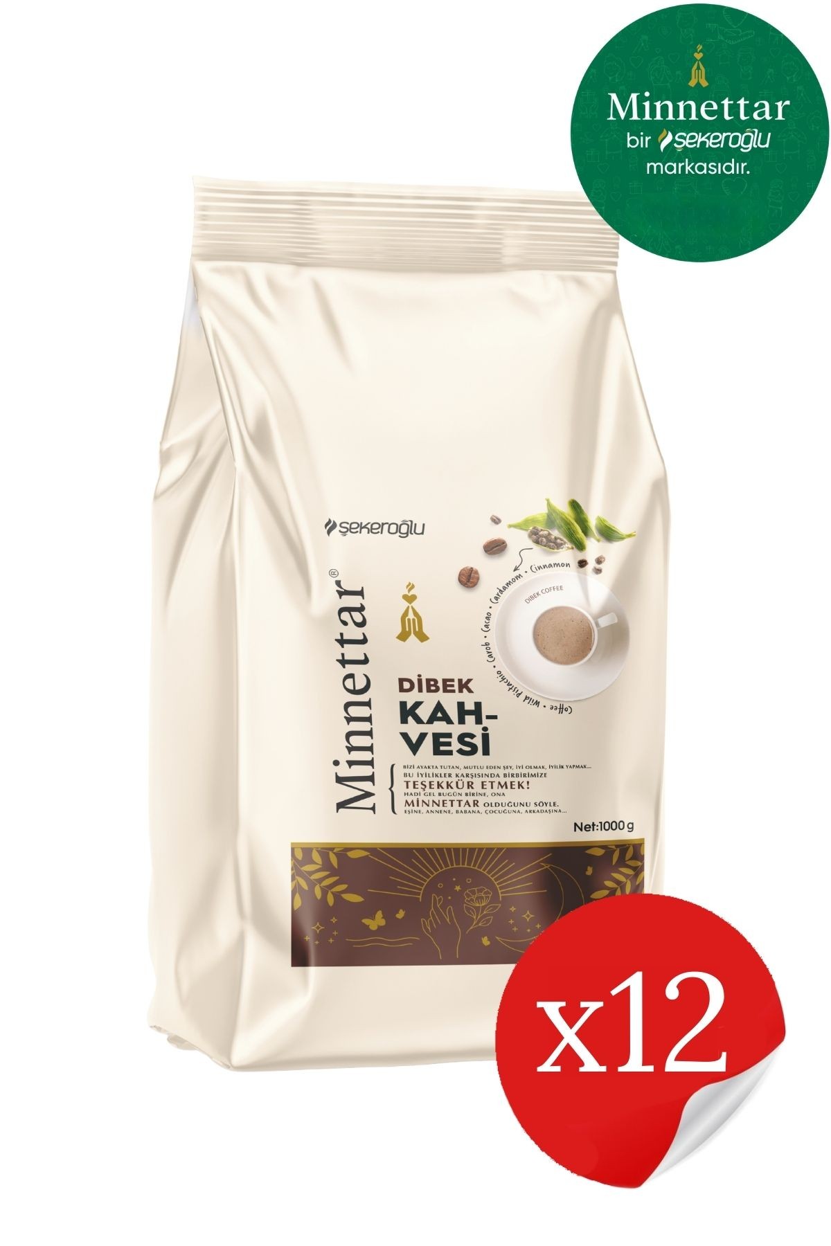 Minnettar Dibek Kahvesi 12 x 1000 gr ( 12 adet )
