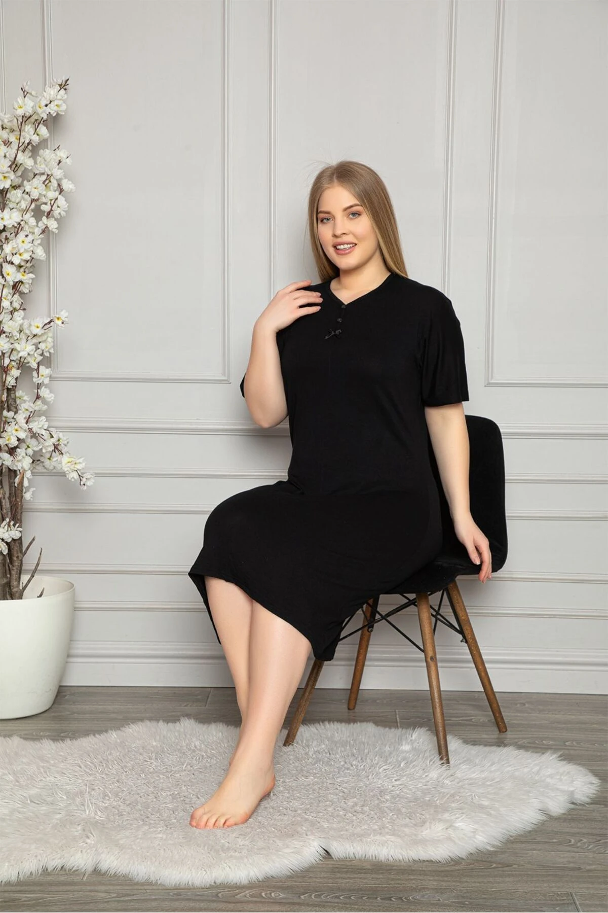 Büyük Beden  UltraSoft Likralı Gecelik