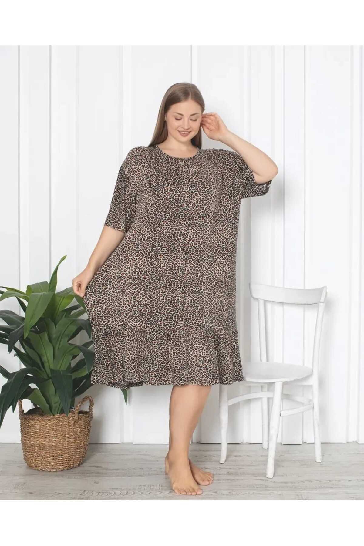 EKSTRA BÜYÜK BEDEN PAMUKLU ELBİSE