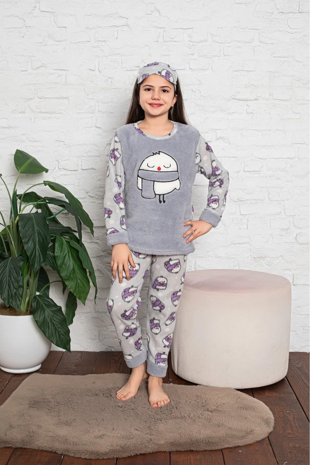 Çocuk Peluş Polar Pijama Takımı