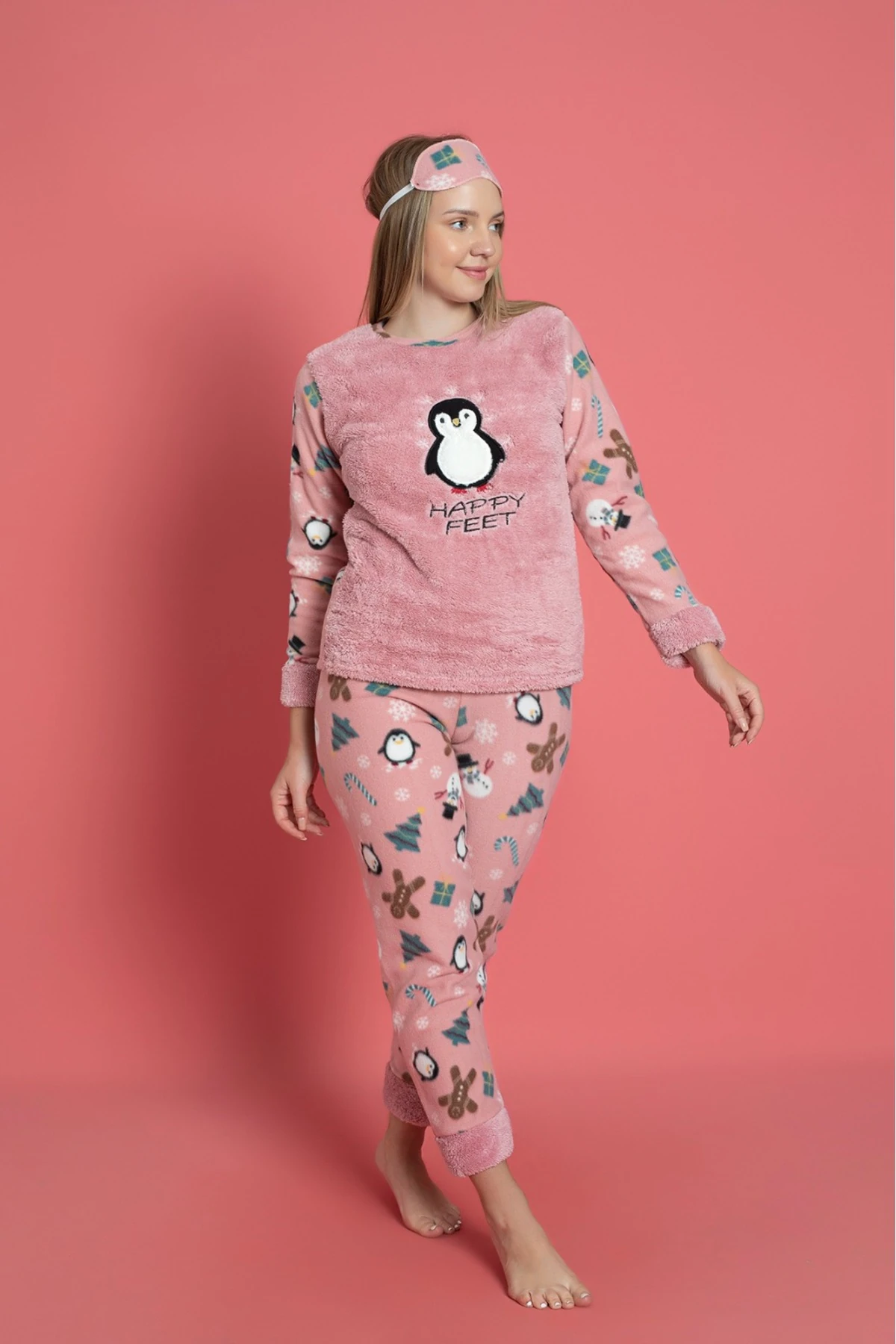 Anne Kız Kombin Polar Pijama Takımı