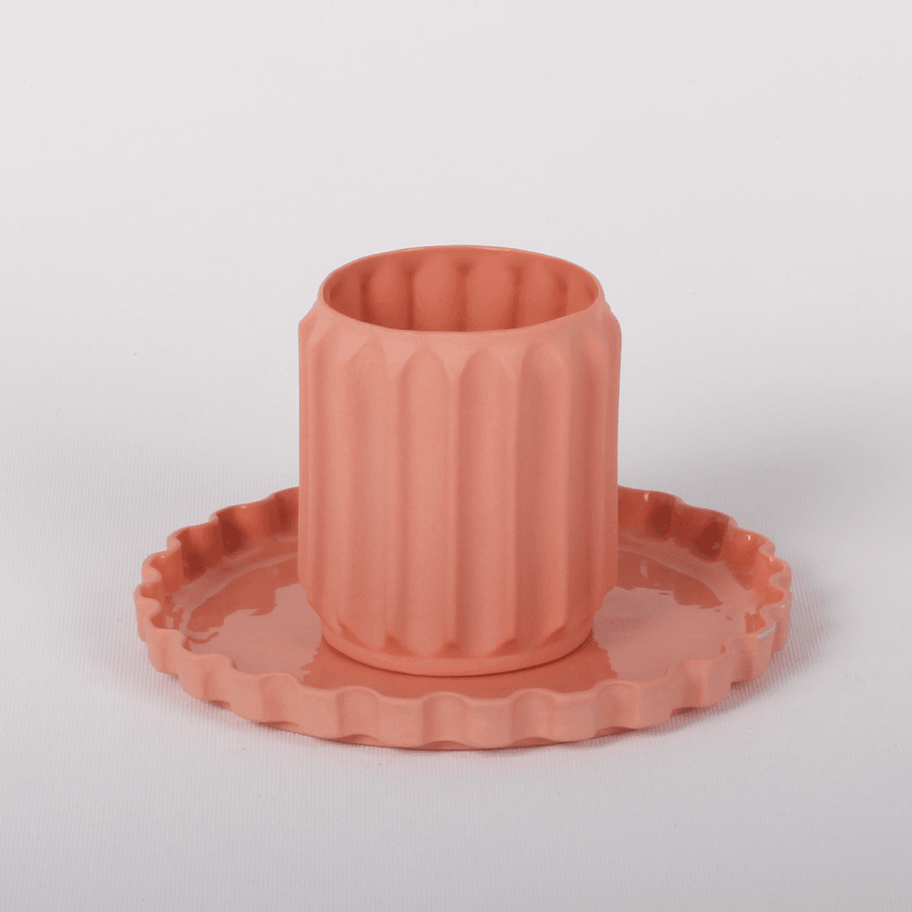 Hypatia Matte Cup and Plate - orange