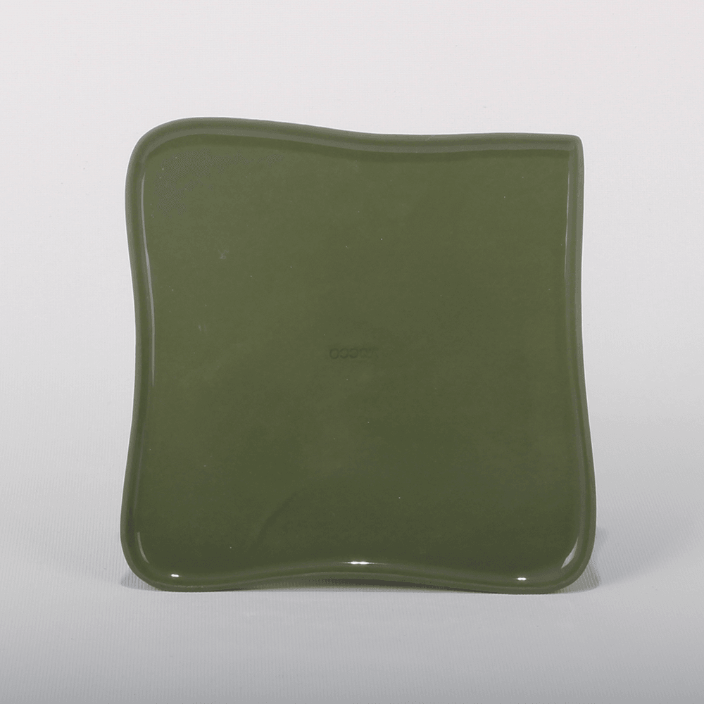 patara square plate - leaf green