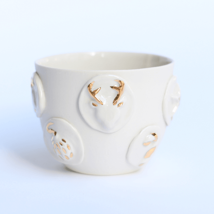 New Year's sealed gold detailed porcelain mug - 300ml