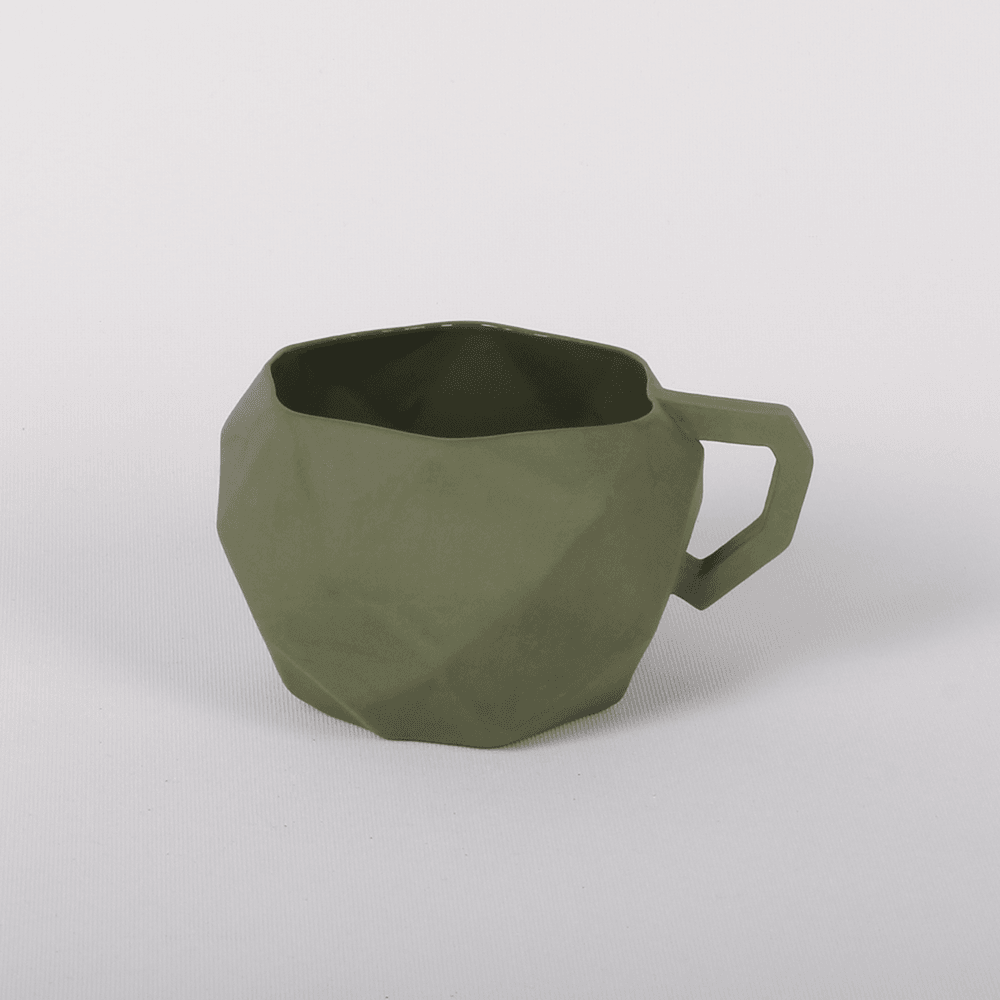 nefertiti matte mug - leaf green