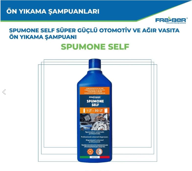 FRA-BER Spumone Self Yağ Çözücü Güçlü Ön Yıkama Köpüğü - 1000 Ml