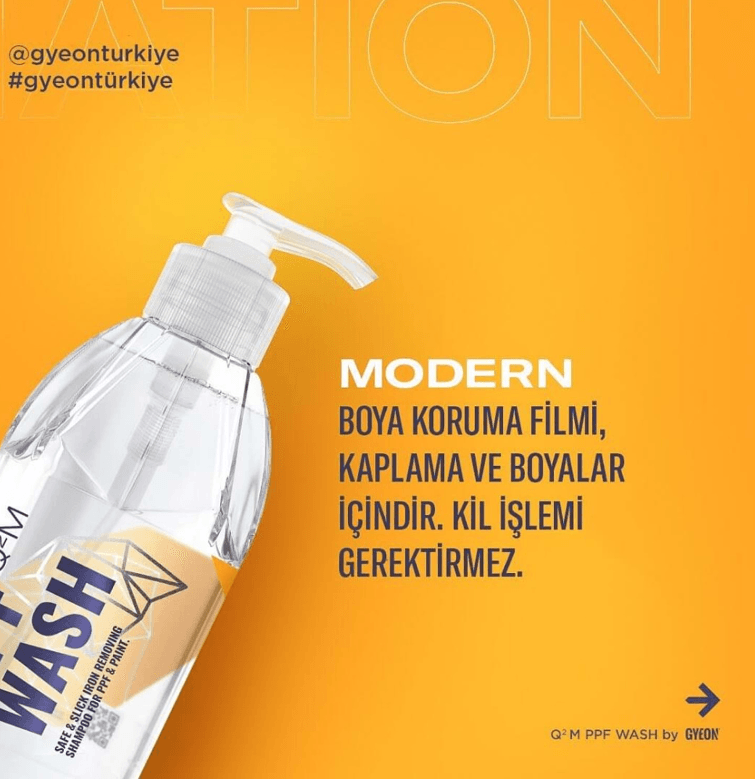 GYEON Q²M PPF Wash PPF ve Folyolara Özel Demir Tozu Sökücü Yıkama Şampuanı - 1000 ml