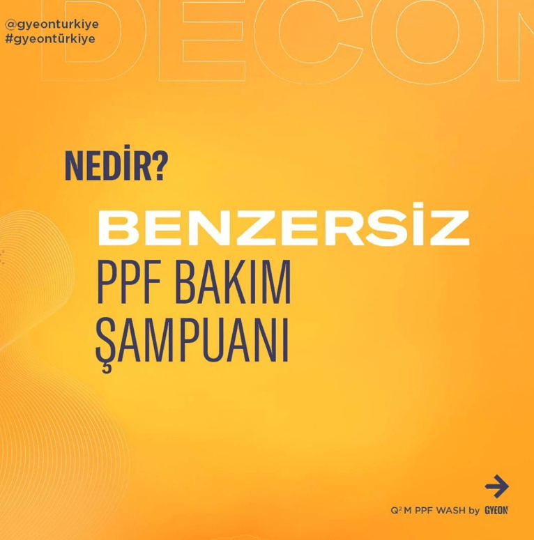 GYEON Q²M PPF Wash PPF ve Folyolara Özel Demir Tozu Sökücü Yıkama Şampuanı - 1000 ml