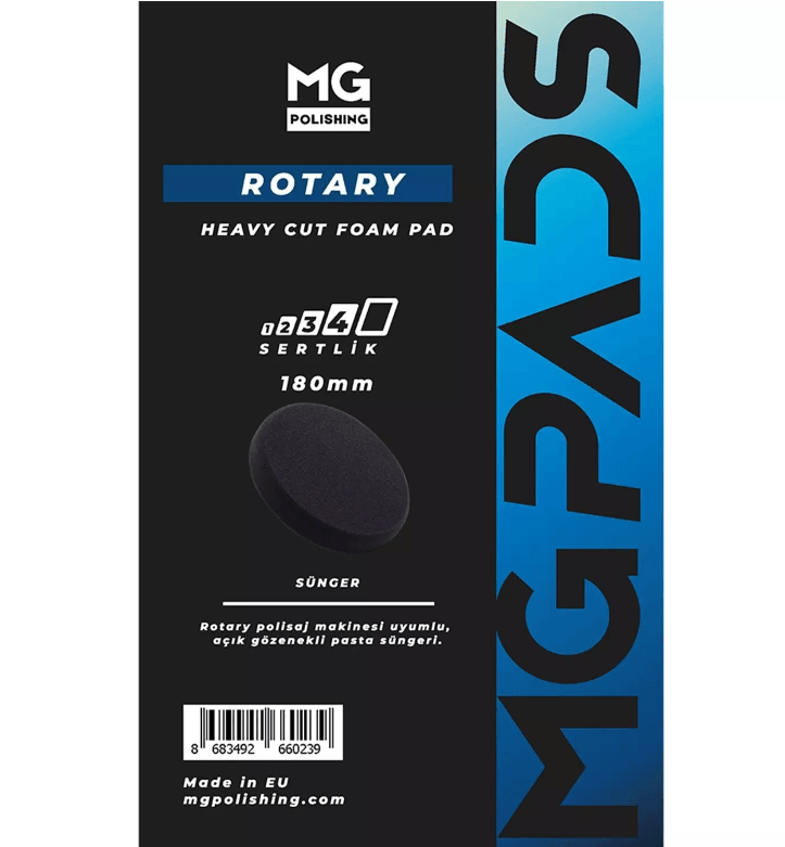 G PADS Rotary Ağır Kesim Kalın Pasta Süngeri Gri 180 Mm