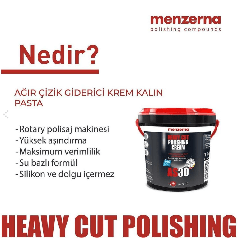 Menzerna AS 30 Ağır Çizik Giderici Krem Kalın Pasta - 1 Kg