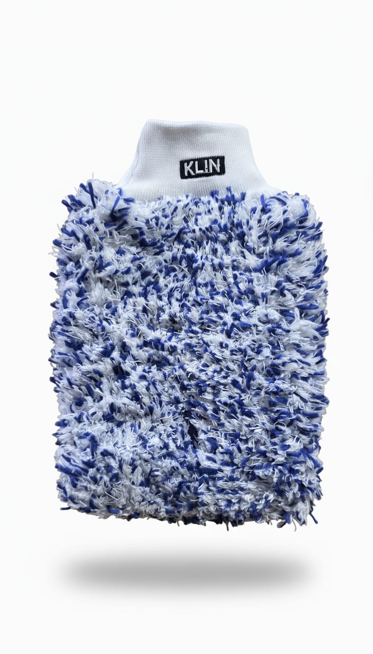 KLIN Dual Wash Mitt – Blue Mikrofiber Yıkama Eldiveni (20×18 cm)
