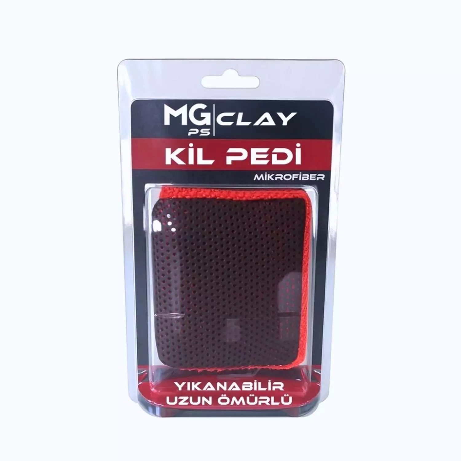 MG PS Mikrofiber El Kil Pedi 12x9 cm (Kırmızı) - Süngerli Clay Pad Sponge Block