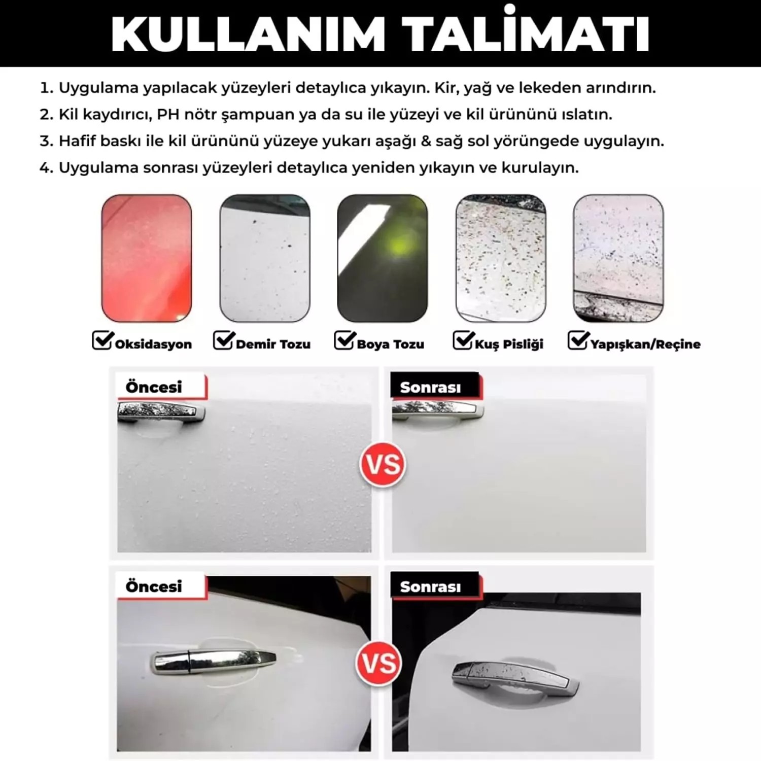 MG PS Aplikatörlü El Kil Pedi 12x8 cm (Kırmızı) - Cırtlı Clay Pad Sponge Block