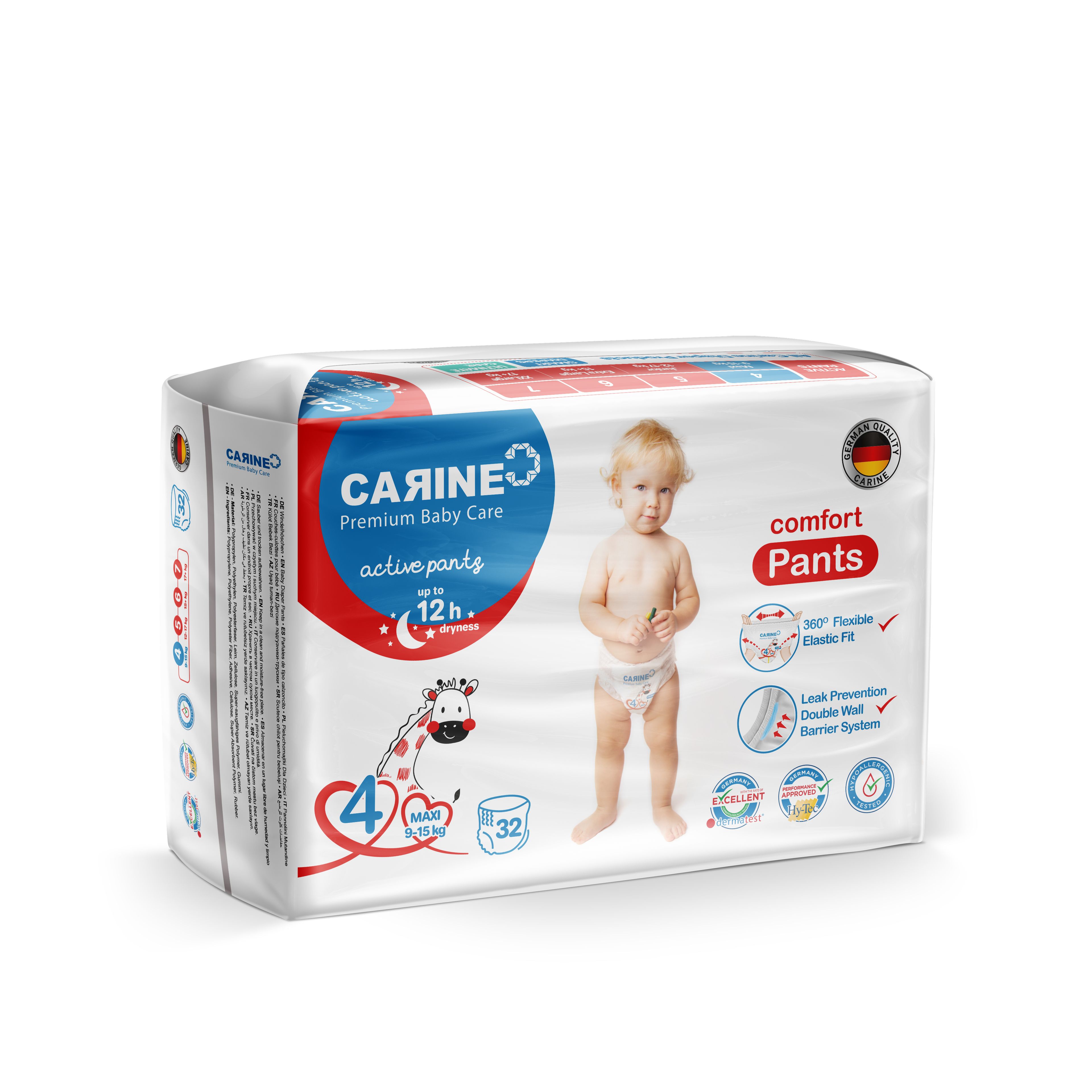 CARINE Active Külot Bebek Bezi 4 Numara Maxi 32 adet