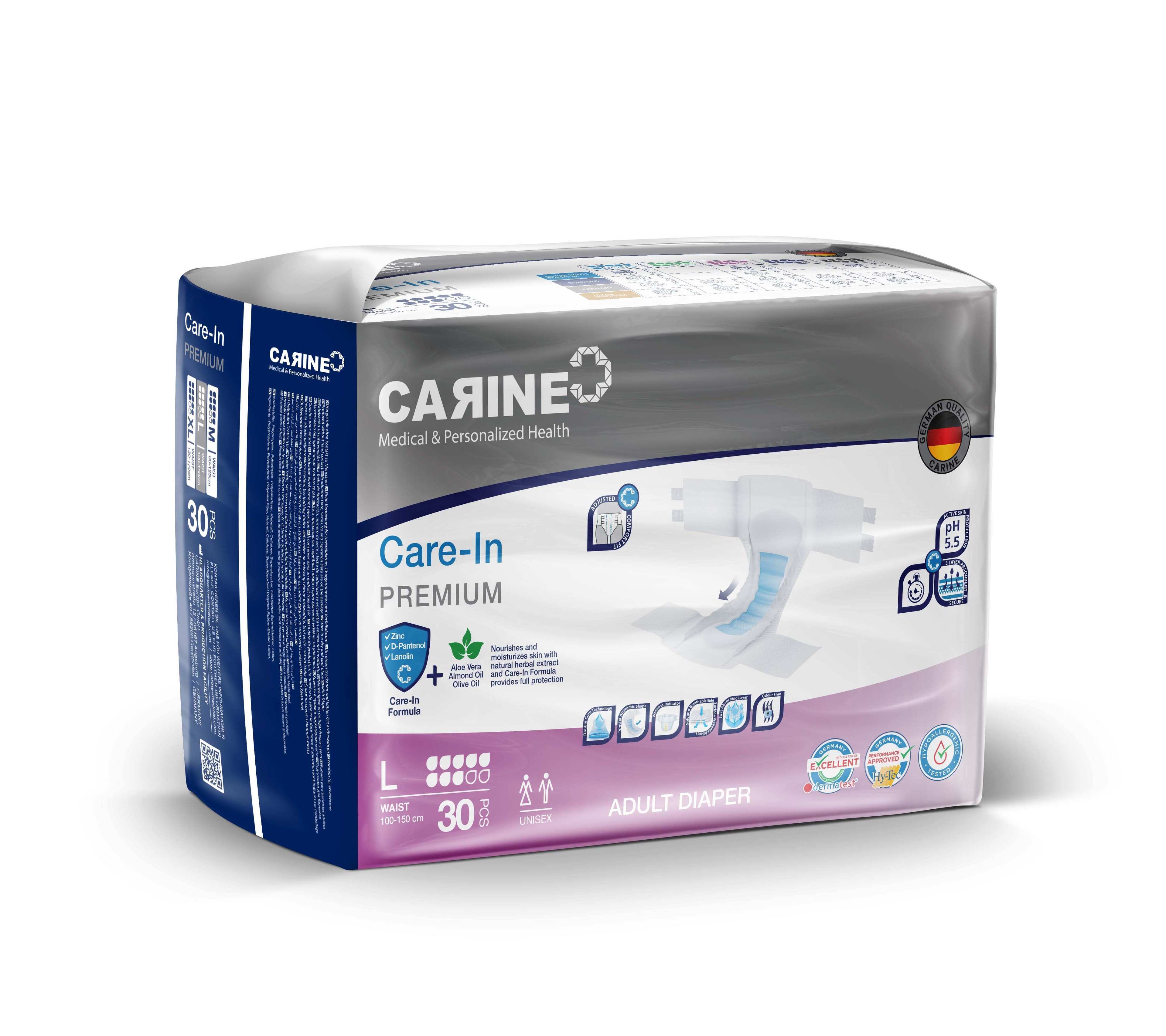 CARINE Premium Yetişkin Hasta Bezi Large 30 adet (8 DAMLA)