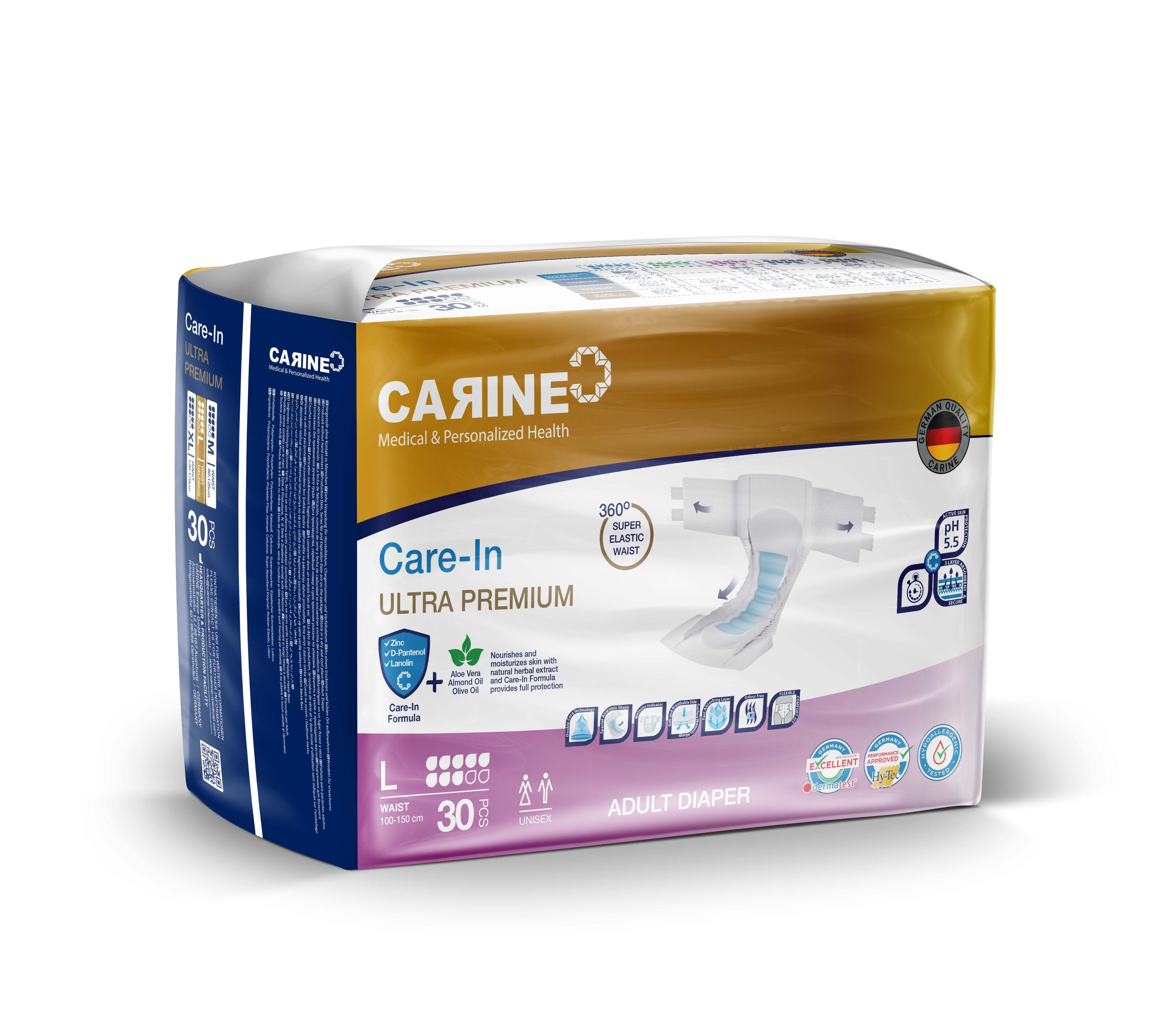 CARINE Ultra Premium Yetişkin Hasta Bezi Large 30 adet (8 DAMLA)