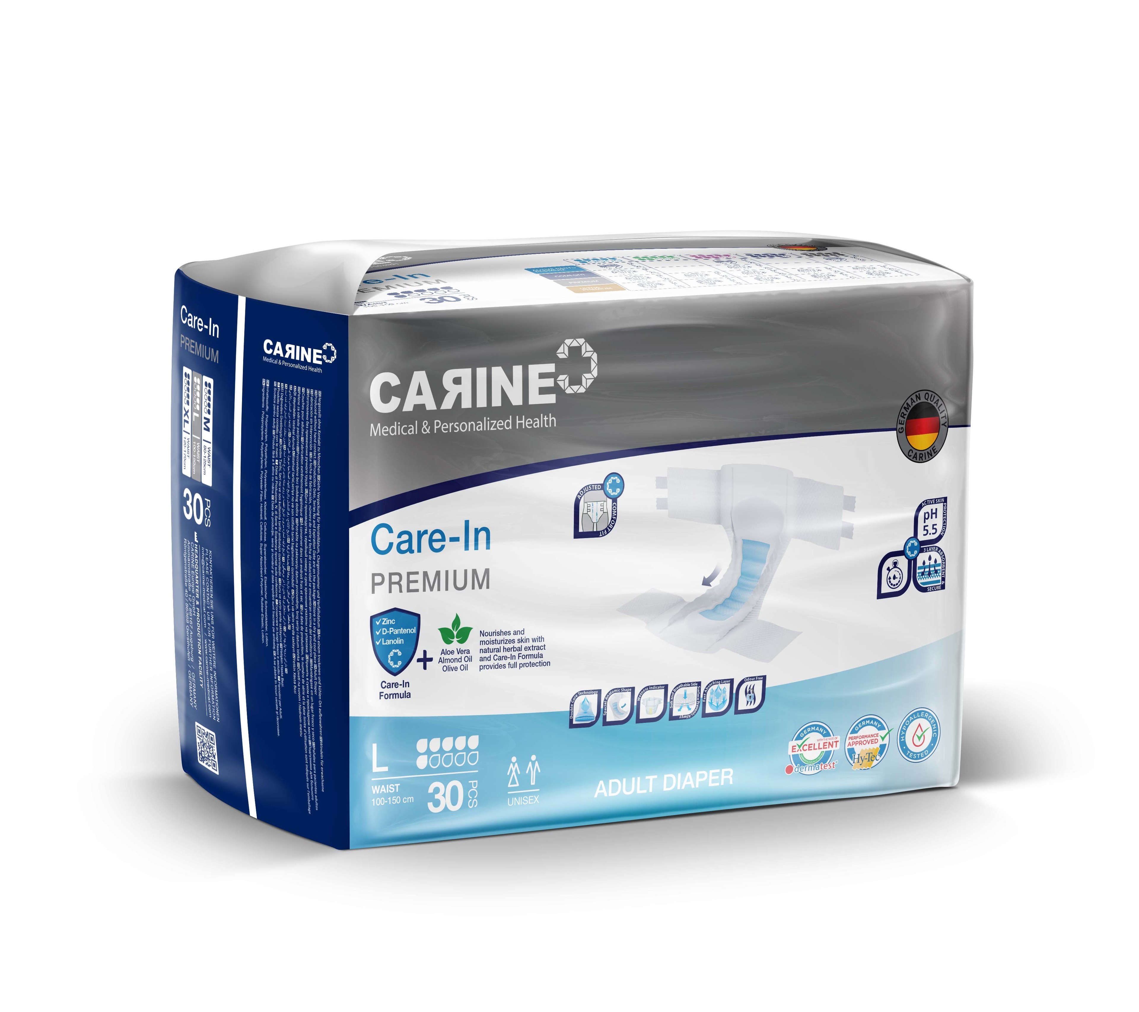 CARINE Premium Yetişkin Hasta Bezi Large 30 adet (6 DAMLA)