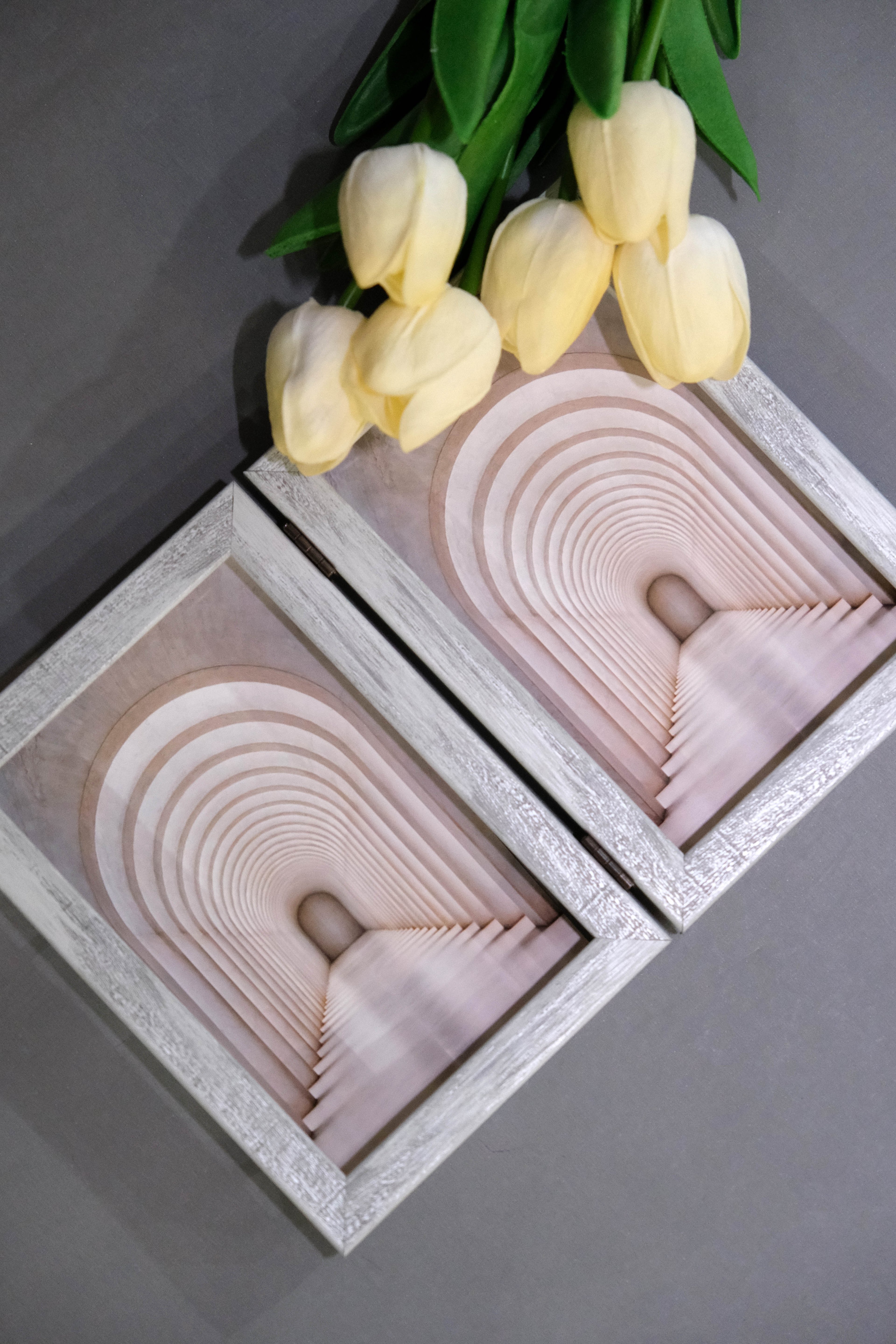 BEYAZ GRİ FIRÇA DARBELİ ÇİFTLİ ÇERÇEVE 10X15 CM