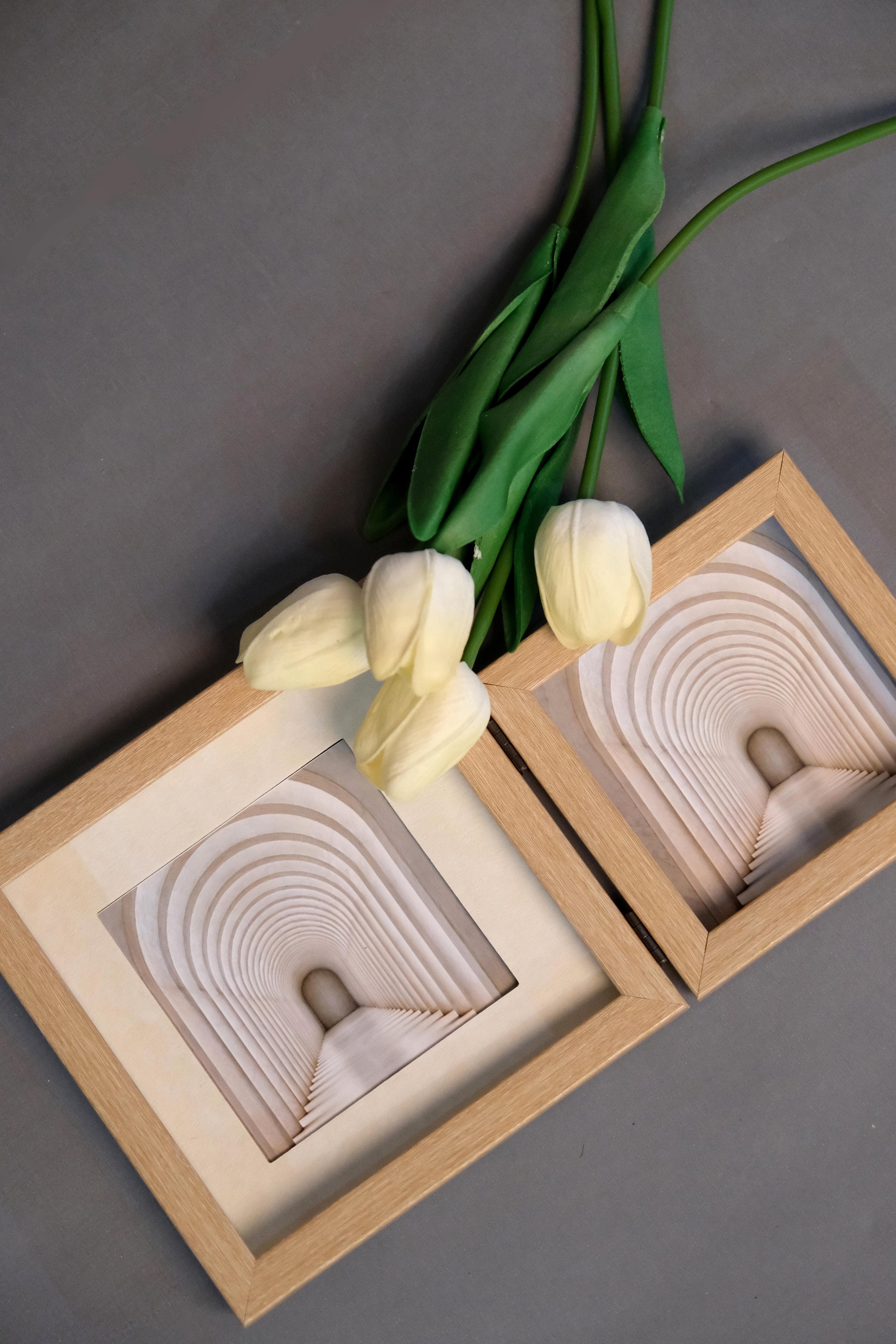 AÇIK KAHVERENGİ ÇİFTLİ ÇERÇEVE 15X15 CM 10X10 CM