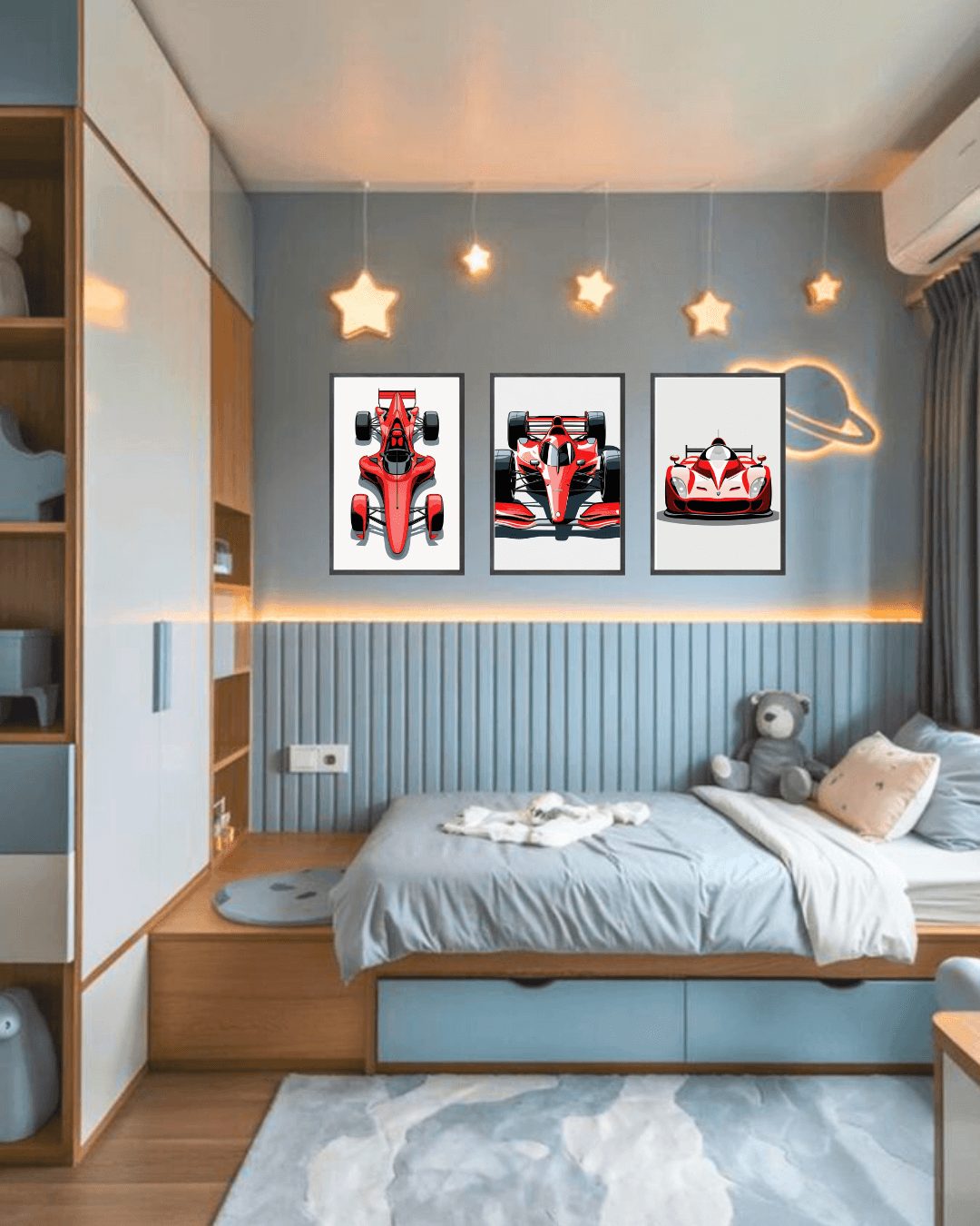 30x40 3lü Çerçeveli Çocuk Odası Duvar Dekoru