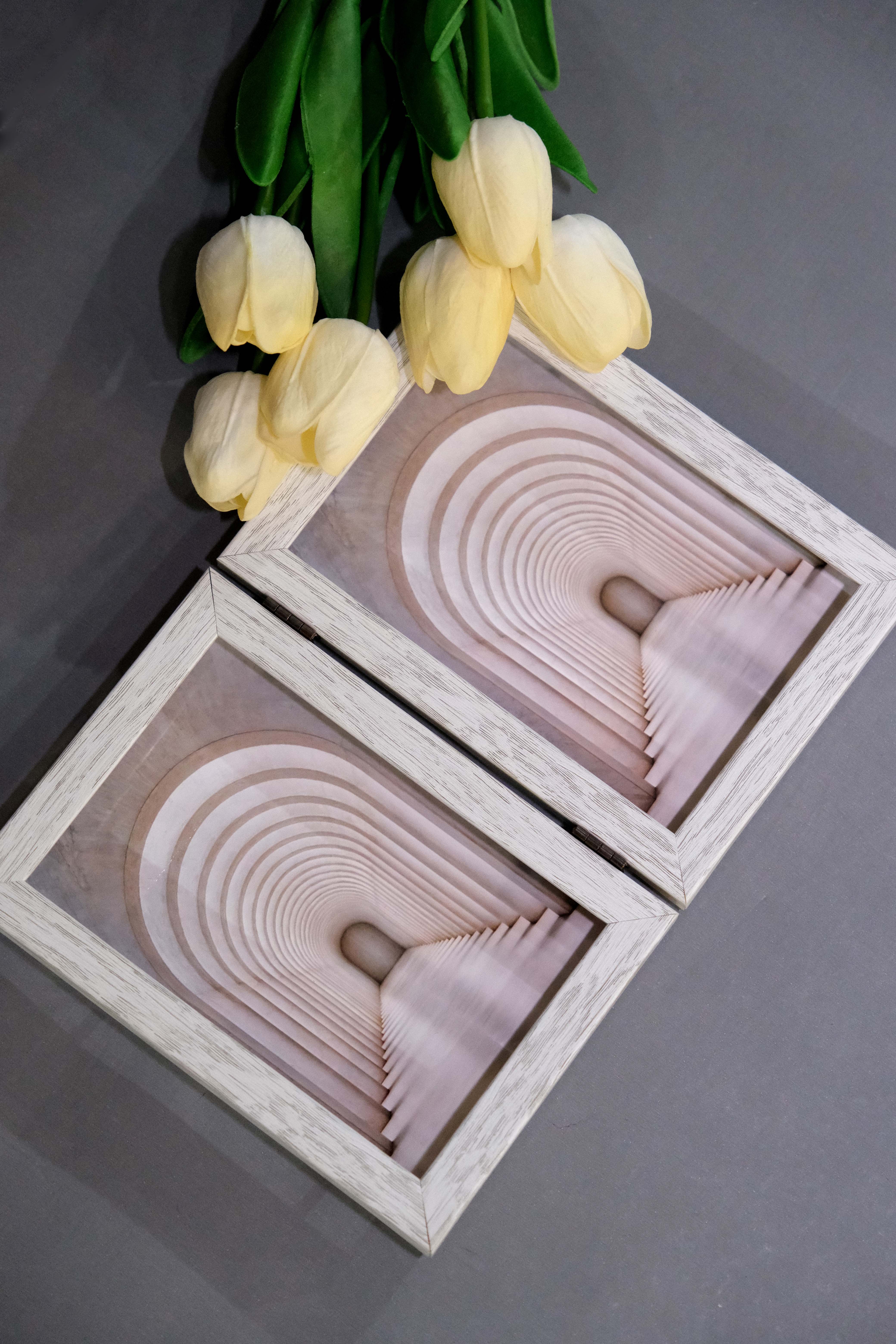 KAHVERENGİ BEYAZ KARIŞIMI ÇİFTLİ ÇERÇEVE 10X15 CM